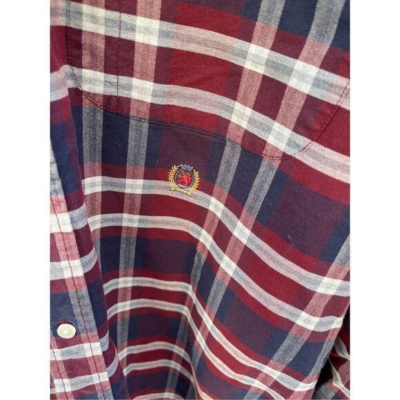 Tommy Hilfiger size L plaid 100% cotton button front. - Picture 3 of 5